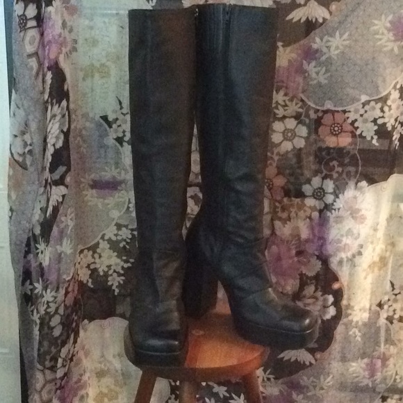 chunky heel tall boots